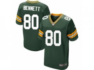 Mens Nike Green Bay Packers #80 Martellus Bennett Elite Green Team Color NFL Jersey