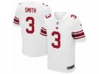 Mens Nike New York Giants #3 Geno Smith Elite White NFL Jersey