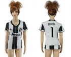 Womens Juventus #1 Buffon Home Soccer Club Jersey