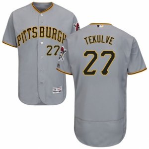 Men\'s Majestic Pittsburgh Pirates #27 Kent Tekulve Grey Flexbase Authentic Collection MLB Jersey