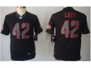 Nike San Francisco 49ers #42 Ronnie Lott Black Impact NFL Jerseys(LIMITED)