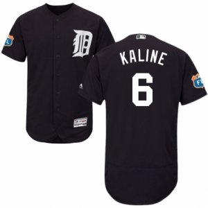 Men\'s Majestic Detroit Tigers #6 Al Kaline Navy Blue Flexbase Authentic Collection MLB Jersey