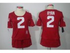 Nike Women NFL Atlanta Falcons #2 Matt Ryan red jerseys[breast cancer awareness]