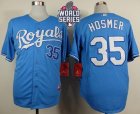 Kansas City Royals #35 Eric Hosmer Light Blue Alternate 1 Cool Base W 2015 World Series Patch Stitched MLB Jersey