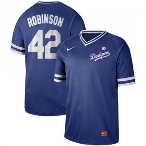 Dodgers #42 Jackie Robinson Blue Throwback Jersey