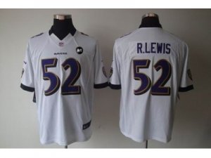 Nike Baltimore Ravens #52 Ray Lewis white jerseys[Limited Art Patch]