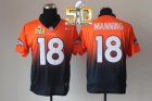 Nike Denver Broncos #18 Peyton Manning Orange Navy Blue Super Bowl 50 Men Stitched NFL Elite Fadeaway Fashion Jersey