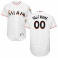 Mens Majestic Miami Marlins Customized White Flexbase Authentic Collection MLB Jersey