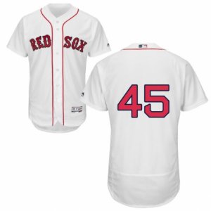 Men\'s Majestic Boston Red Sox #45 Pedro Martinez White Flexbase Authentic Collection MLB Jersey