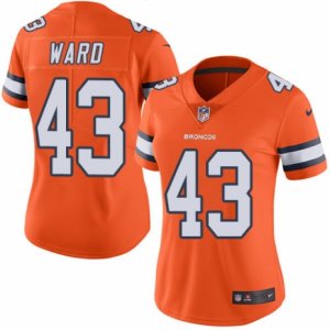 Women\'s Nike Denver Broncos #43 T.J. Ward Limited Orange Rush NFL Jersey
