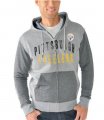 Pittsburgh Steelers G III Sports by Carl Banks Safety Tri Blend Full Zip Hoodie Heathered Gray