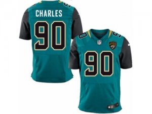 Mens Nike Jacksonville Jaguars #90 Stefan Charles Elite Teal Green Team Color NFL Jersey