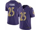 Mens Nike Baltimore Ravens #25 Tavon Young Limited Purple Rush NFL Jersey