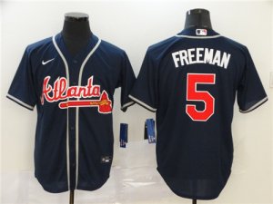 Braves #5 Freddie Freeman Navy 2020 Nike Cool Base Jersey