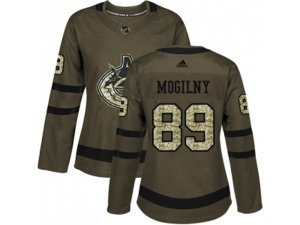 Women Adidas Vancouver Canucks #89 Alexander Mogilny Green Salute to Service Stitched NHL Jersey