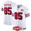 Men's San Francisco 49ers #85 George Kittle White 2023 F.U.S.E. NFC West Champions Alternate Football Stitched Jersey