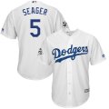 Los Angeles Dodgers #5 Corey Seager White 2017 World Series Bound Cool Base Player Jersey