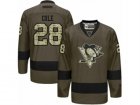 Mens Reebok Pittsburgh Penguins #28 Ian Cole Premier Green Salute to Service NHL Jersey