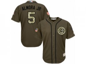 Youth Majestic Chicago Cubs #5 Albert Almora Jr Replica Green Salute to Service MLB Jersey