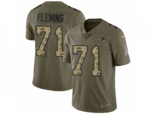 Men Nike New England Patriots #71 Cameron Fleming Limited Olive Camo 2017 Salute to Service NFL Jersey