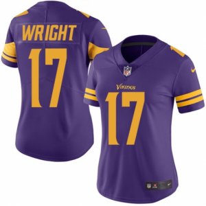 Women\'s Nike Minnesota Vikings #17 Jarius Wright Limited Purple Rush NFL Jersey