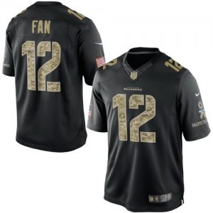 Nike Seattle Seahawks #12 Fan Black Salute to Service Jerseys(Limited)