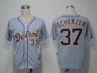 mlb detroit tigers #37 scherzer grey