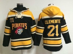 mlb jerseys pittsburgh pirates #21 clemente black[pullover hooded sweatshirt]