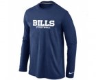 Nike Buffalo Bills Authentic font Long Sleeve T-Shirt D.Blue