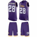 Mens Nike Minnesota Vikings #28 Adrian Peterson Limited Purple Tank Top Suit NFL Jersey