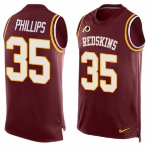 Mens Nike Washington Redskins #35 Dashaun Phillips Limited Red Player Name & Number Tank Top NFL Jersey