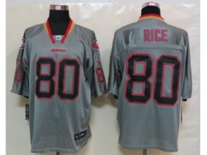 Nike NFL San Francisco 49ers #80 Jerry Rice Grey Jerseys(Lights Out Elite)
