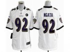 Nike Baltimore Ravens #92 Haloti Ngata white jerseys[game Art Patch]