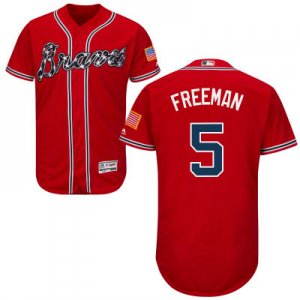 2016 Men Atlanta Braves #5 Freddie Freeman Majestic Red Flexbase Authentic Collection Player Jersey