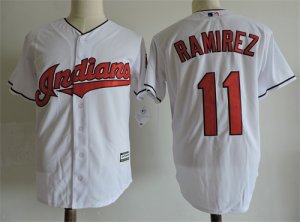 Indians #11 Jose Ramirez White Cool Base Jersey