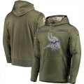 Nike Vikings Olive Salute To Service Mens Pullove Hoodie