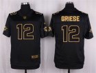 Nike Miami Dolphins #12 Bob Griese Black Pro Line Gold Collection Jersey(Elite)