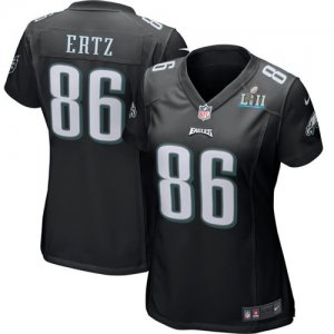 Nike Philadelphia Eagles #86 Zach Ertz Black Wo 2018 Super Bowl LII Game Jersey