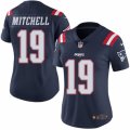 Women's Nike New England Patriots #19 Malcolm Mitchell Limited Navy Blue Rush NFL Jersey