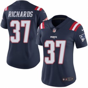 Women\'s Nike New England Patriots #37 Jordan Richards Limited Navy Blue Rush NFL Jersey