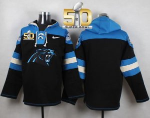 Nike Carolina Panthers Blank Black Super Bowl 50 Player Pullover NFL Hoodie