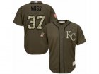 Youth Majestic Kansas City Royals #37 Brandon Moss Replica Green Salute to Service MLB Jersey