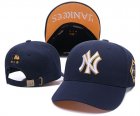 Yankees Fresh Logo Navy Peaked Adjustable Hat SG
