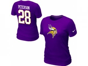 Women Nike Minnesota Vikings #28 Adrian Peterson Name & Number T-Shirt purple