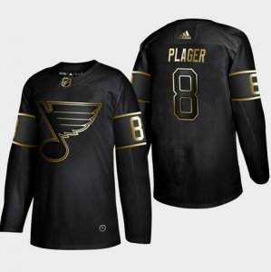 Blues #8 Barclay Plager Black Gold Adidas Jersey