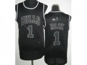 nba Chicago Bulls #1 Derrick Rose Black Jerseys[Revolution 30]Black Number