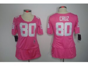 Nike Womens New York Giants #80 Victor Cruz Pink Jerseys[breast Cancer Awareness]