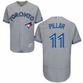 Mens Majestic Toronto Blue Jays #11 Kevin Pillar Grey Flexbase Authentic Collection MLB Jersey