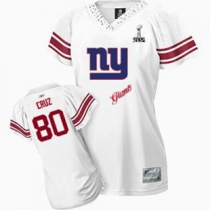 Women New York Giants #80 Cruz 2011 Women Field Flirt 2012 Super Bowl XLVI White