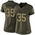 Women Nike Carolina Panthers #35 Mike Tolbert Green Stitched Salute to Service Jersey